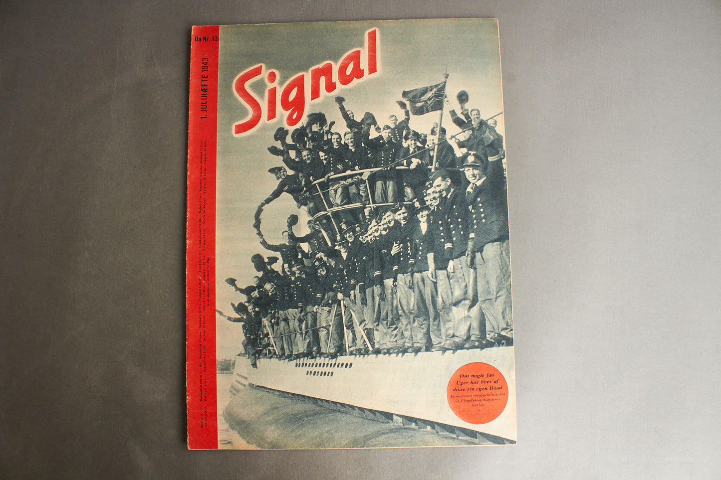 WW2 Tysk Signal Blad. Ubåd forside. Original.
