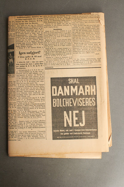 WW2 Dansk Avis med Waffen-SS "SS-Ersatzkommando Danmark" Annonce.  Original.