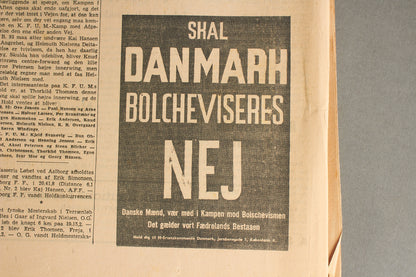 WW2 Dansk Avis med Waffen-SS "SS-Ersatzkommando Danmark" Annonce.  Original.