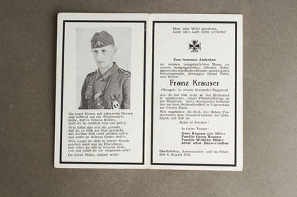 WW2 Tysk Dødemandskort. Original.