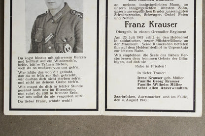 WW2 Tysk Dødemandskort. Original.