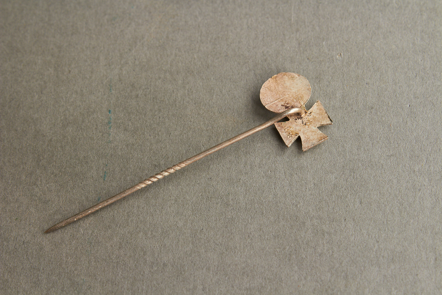 WW2 Tysk Jernkors og Sårettegn i Sølv Miniature Pin. Original.