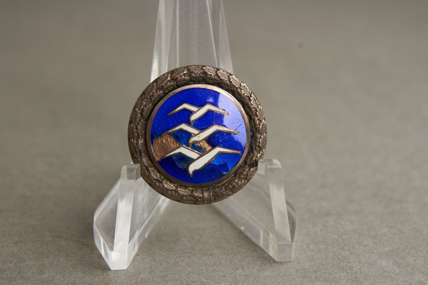 WW2 Tysk DLV-FAI (Deutscher Luftsportverband) "Segelflieger C-Abzeichen" med Krans. Sjælden. Original.
