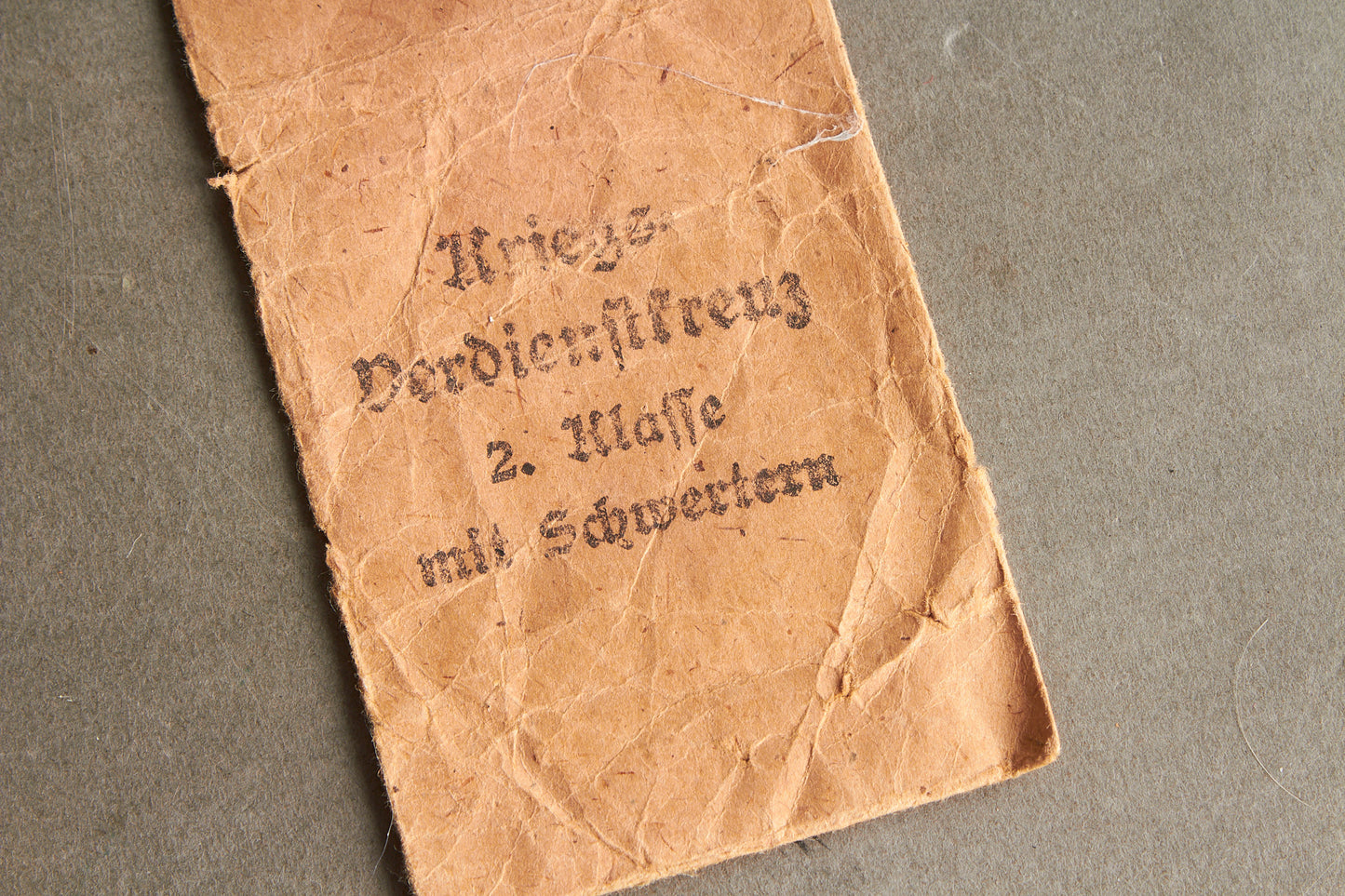 WW2 Tysk KVK 2. Klasse med sværd Tildelingspose. Original.