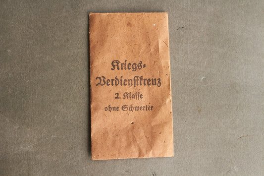 WW2 Tysk KVK 2. Klasse uden sværd Tildelingspose. Original.