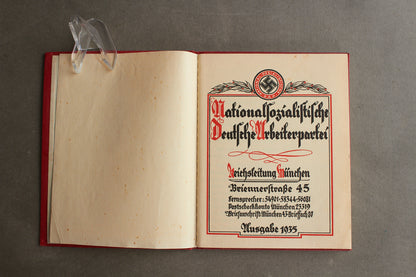 WW2 Tysk NSDAP Medlemsbog. Tidlig. Sjælden! Original.