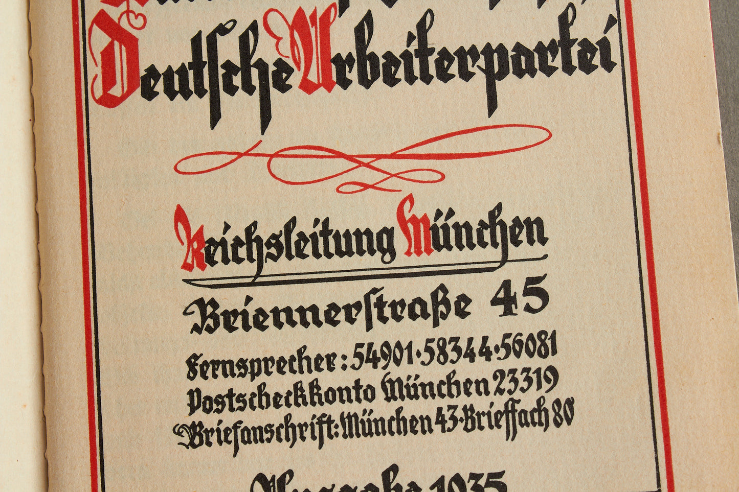 WW2 Tysk NSDAP Medlemsbog. Tidlig. Sjælden! Original.