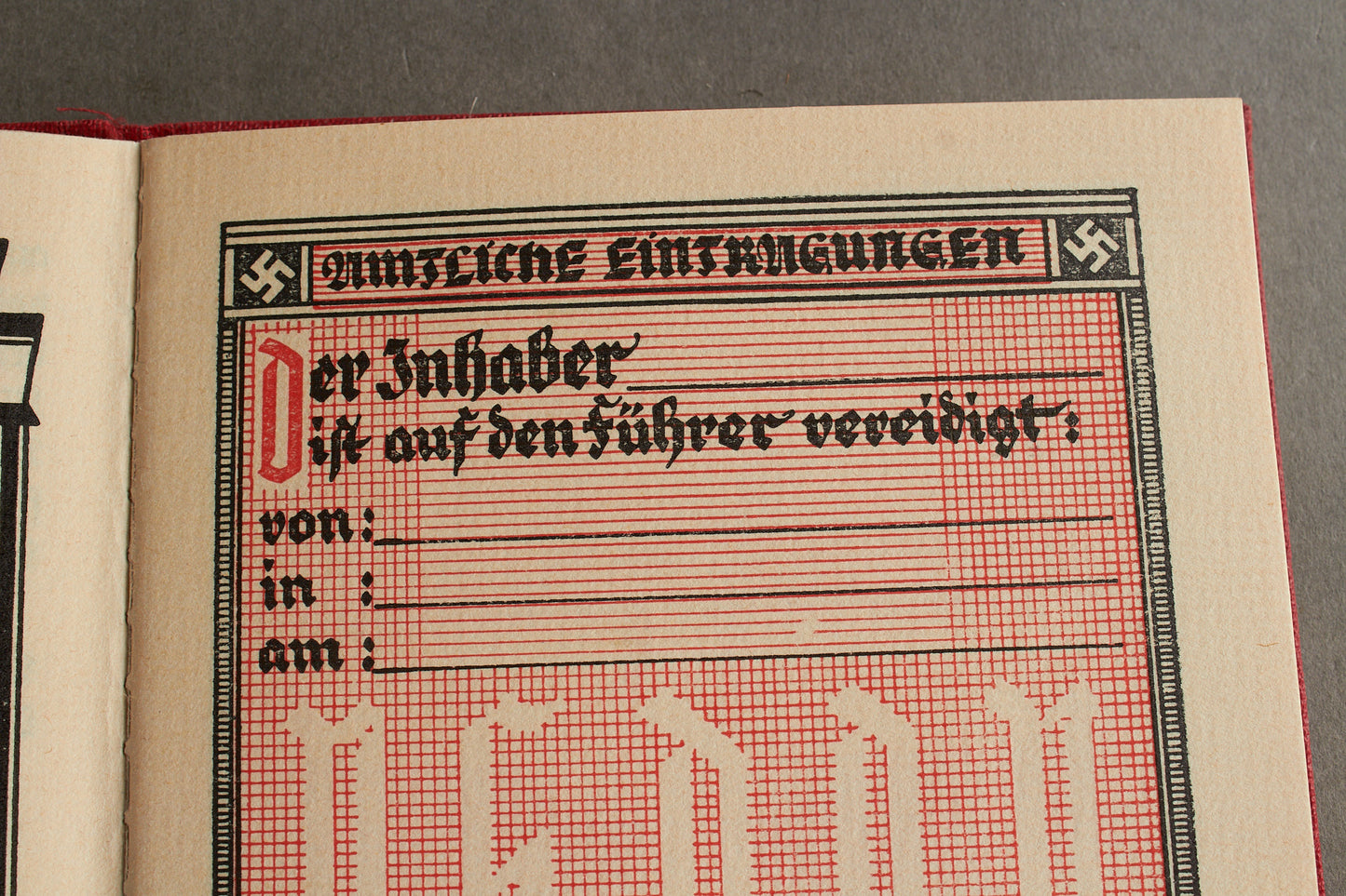 WW2 Tysk NSDAP Medlemsbog. Tidlig. Sjælden! Original.