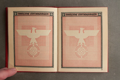 WW2 Tysk NSDAP Medlemsbog. Tidlig. Sjælden! Original.