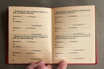 WW2 Tysk NSDAP Medlemsbog. Tidlig. Sjælden! Original.