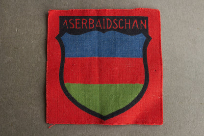 WW2 Tysk Wehrmacht "Aserbaidschan" Ærmemærke for frivillige. Original.