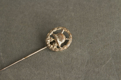 WW1 Tysk Sårettegn "Verwundetenabzeichen" i Sølv. Miniature. Original.