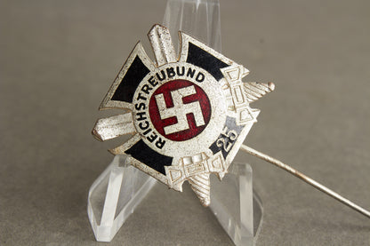 WW2 Tysk Reichstreubund Medlemsmærke. For 25 års medlemskab. Original.