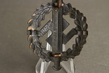 WW2 Tysk 2. Model "SA Sportabzeichen" i Bronze. Original.