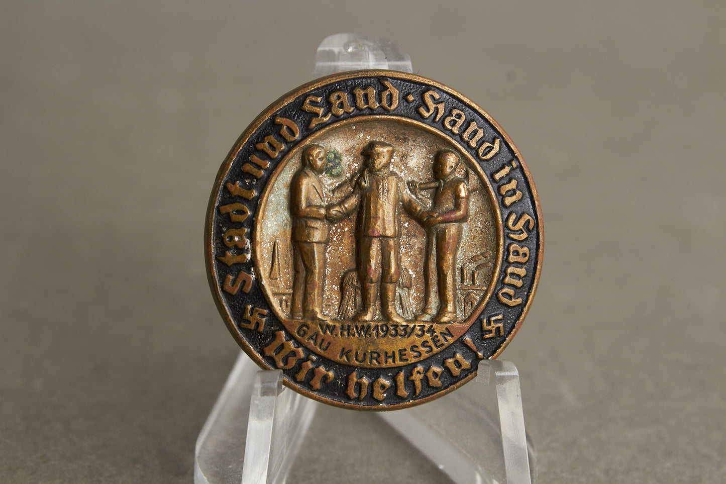 WW2 Tysk Tidlig 1933/34 WHW/NSDAP Tinnie. Original.