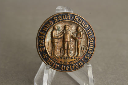 WW2 Tysk Tidlig 1933/34 WHW/NSDAP Tinnie. Original.