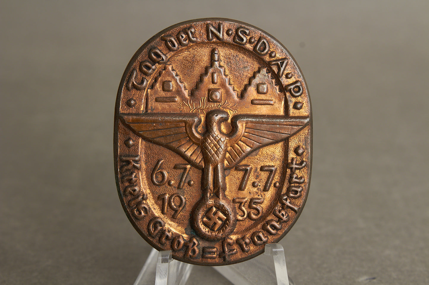 WW2 Tysk Tidlig 1935 NSDAP Tinnie. Original.