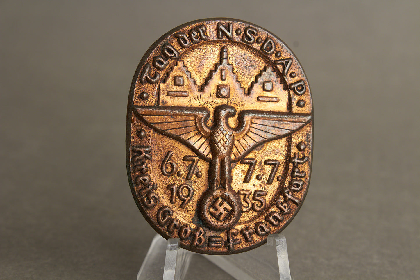 WW2 Tysk Tidlig 1935 NSDAP Tinnie. Original.