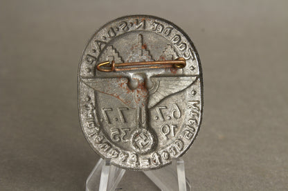 WW2 Tysk Tidlig 1935 NSDAP Tinnie. Original.