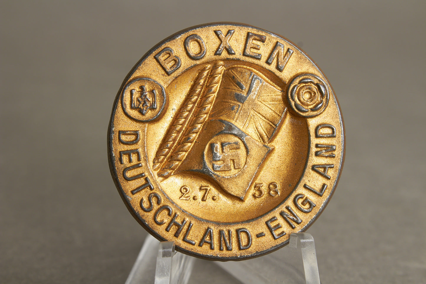 WW2 Tysk DRL Bokse Tinnie "Deutschland-England". En af de bedre. Original.