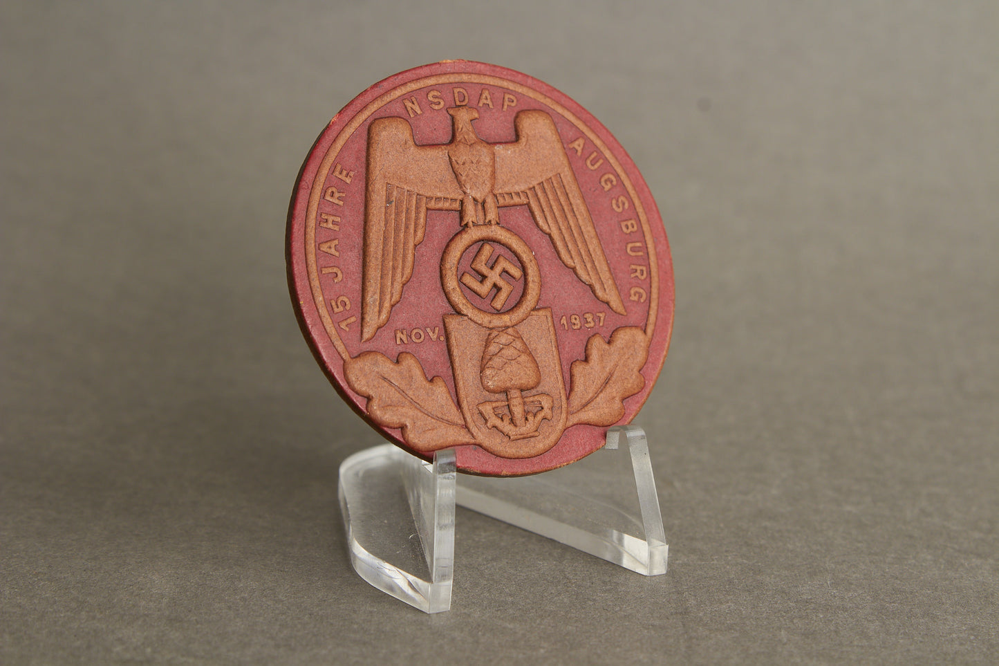 WW2 Tysk NSDAP Pap-Tinnie. Sjælden. Mangler nålen. Original.