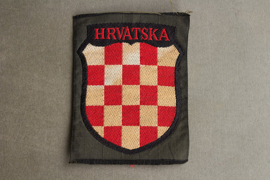 WW2 Tysk Wehrmacht "HRVATSKA" ærmeskjold fra den kroatiske legion. Efterkrigs.