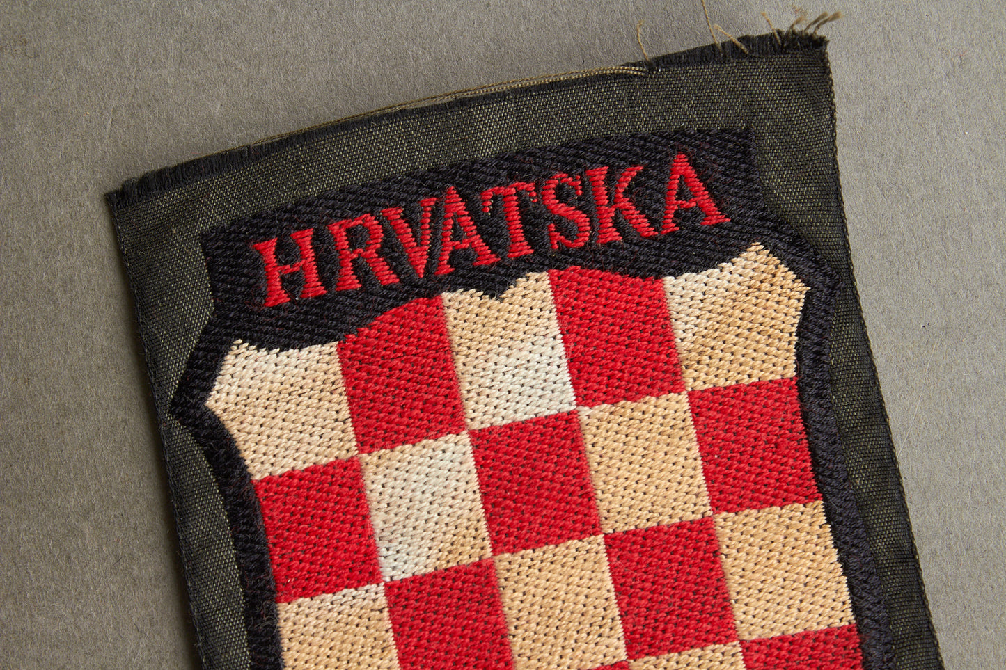 WW2 Tysk Wehrmacht "HRVATSKA" ærmeskjold fra den kroatiske legion. Efterkrigs.