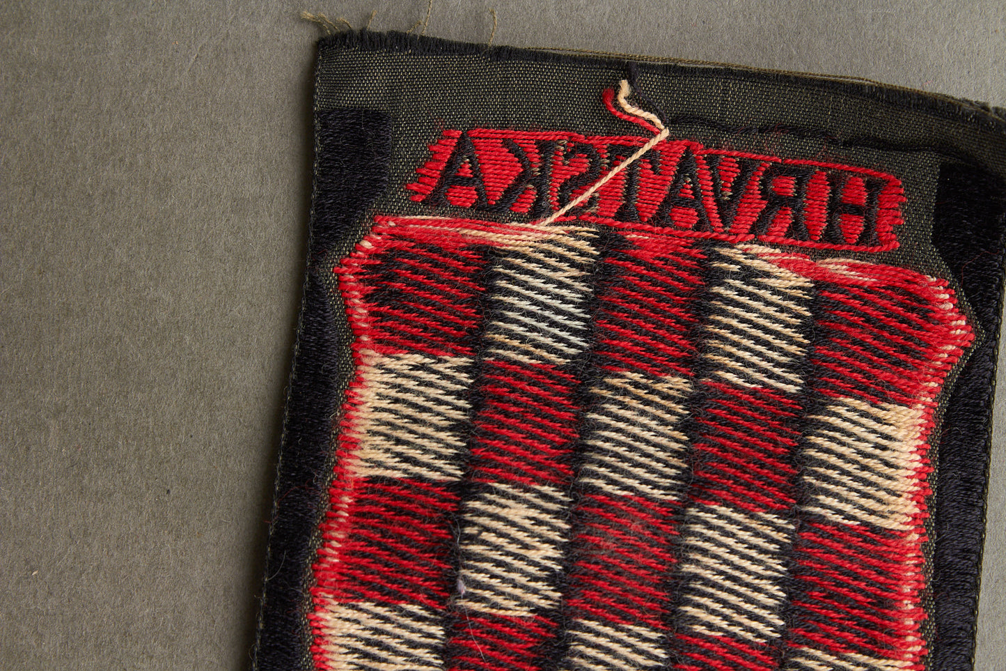 WW2 Tysk Wehrmacht "HRVATSKA" ærmeskjold fra den kroatiske legion. Efterkrigs.