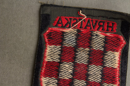 WW2 Tysk Wehrmacht "HRVATSKA" ærmeskjold fra den kroatiske legion. Efterkrigs.