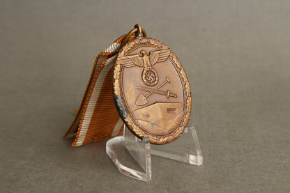 WW2 Tysk Westwall Medalje. Original.
