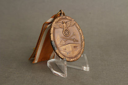 WW2 Tysk Westwall Medalje. Original.