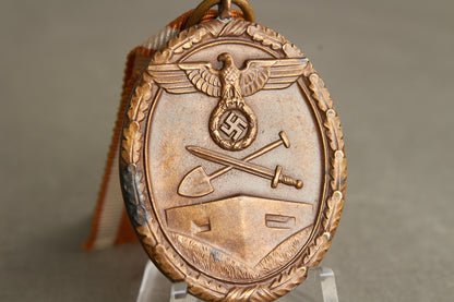 WW2 Tysk Westwall Medalje. Original.