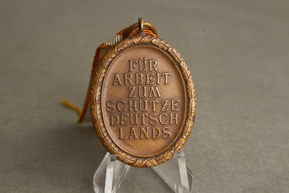 WW2 Tysk Westwall Medalje. Original.