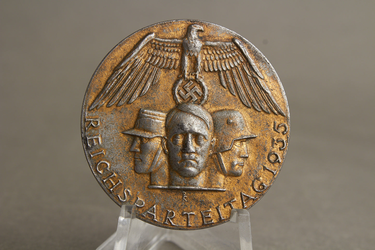 WW2 Tysk 1935 NSDAP "Reichsparteitag" Tinnie. Den tunge udførsel. Original.