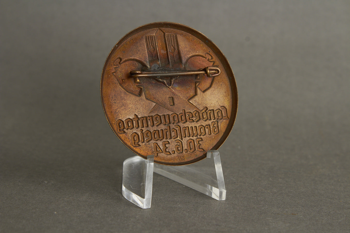 WW2 Tysk Tidlig "Landesbauerntag 1934" Tinnie. Sjælden. Original.