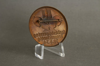 WW2 Tysk Tidlig "Landesbauerntag 1934" Tinnie. Sjælden. Original.