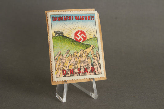 WW2 Dansk DNSAP "DANMARK! VAAGN OP!" Frimærke. Original.