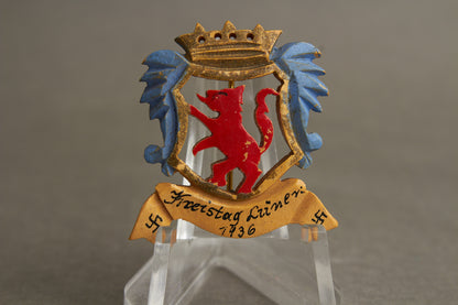WW2 Tysk Tidlig NSDAP 1936 Tinnie. Sjælden. Original.