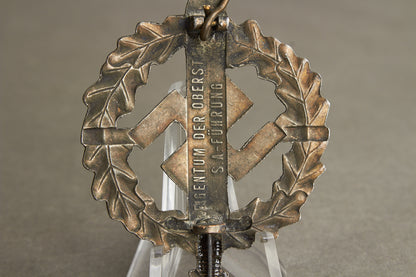 WW2 Tysk SA Sportabzeichen i Bronze. 3. Model. Nålen skiftet. Original.