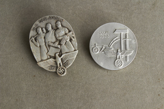 WW2 Tysk Tinnies / Dagsbadges. 2 stk. Original.