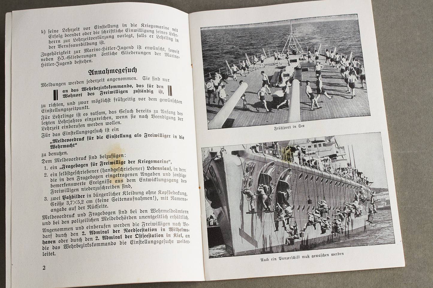 WW2 Tysk Kriegsmarine Hæfte. Original.