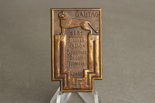 WW2 Tysk Tidlig 1931 NSDAP "Gautag" Tinnie. Sjælden. Original.