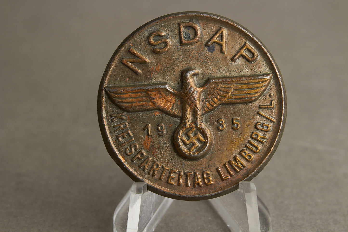 WW2 Tysk NSDAP Tinnie. En af de bedre. Original.