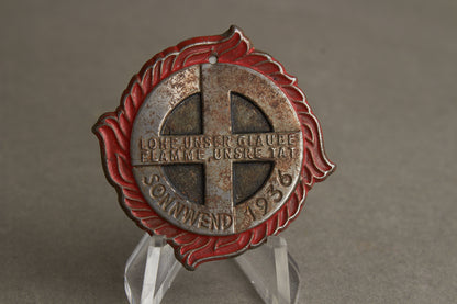 WW2 Tysk NSDAP Tinnie. Mangler nål. Sjælden. Original.