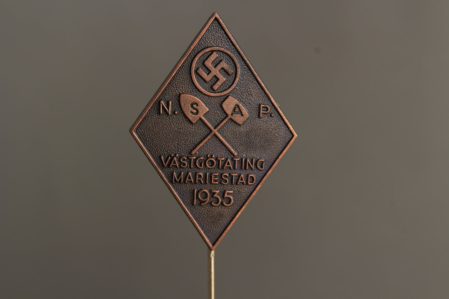 WW2 Tysk/Svensk "NSAP" (Nationalsocialistiska Arbetarepartiet) Landsting 1936 Tinnie. Se beskrivelse
