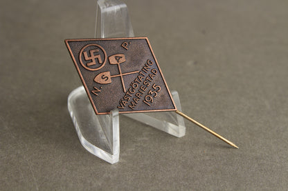 WW2 Tysk/Svensk "NSAP" (Nationalsocialistiska Arbetarepartiet) Landsting 1936 Tinnie. Se beskrivelse