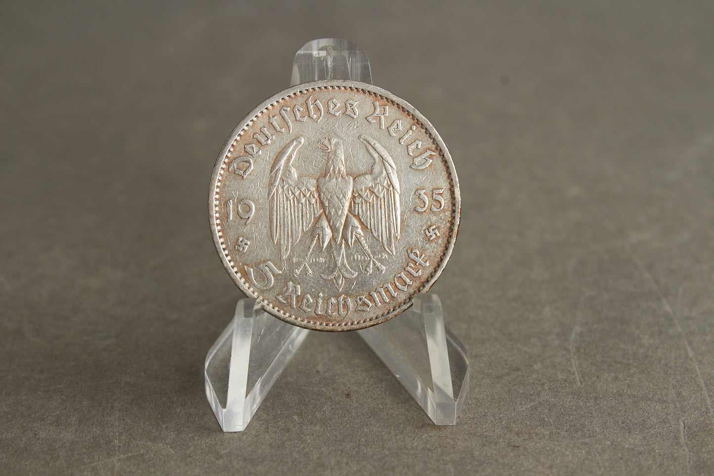 WW2 Tysk "5 Reichsmark" Mønt i ægte sølv. Original.
