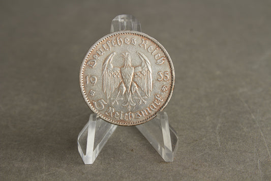 WW2 Tysk "5 Reichsmark" Mønt i ægte sølv. Original.