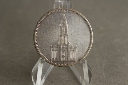 WW2 Tysk "5 Reichsmark" Mønt i ægte sølv. Original.
