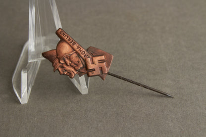 WW2 Tysk Hitler / Mussolini Pin. Sjælden. Original.